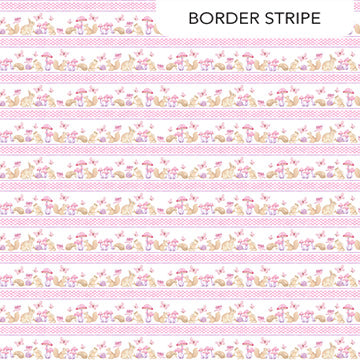 Peas in a Pod Border Stripe Pink Multi 43"/44" Flannel Fabric Per Yard