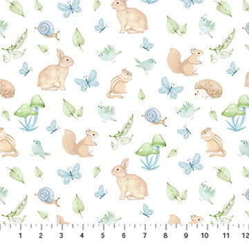 Peas in a Pod Animals Blue Multi 43"/44" Flannel Fabric Per Yard