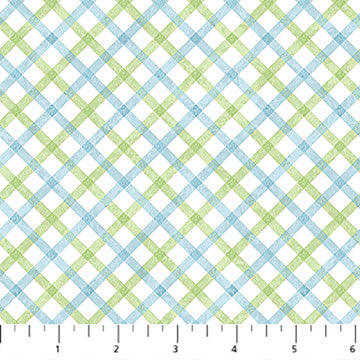 Peas in a Pod Check Blue Multi 43"/44" Flannel Fabric Per Yard