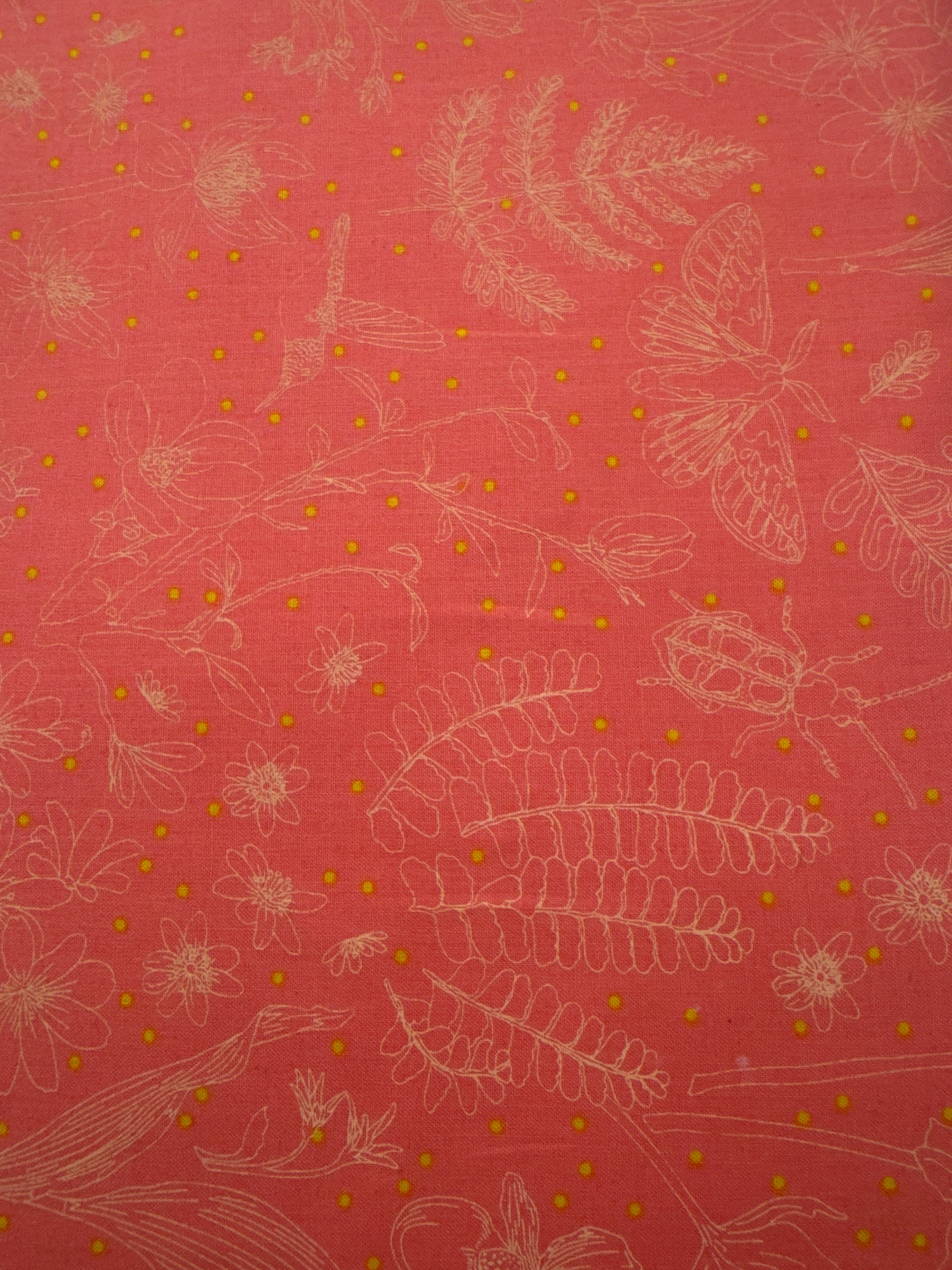 Bright Salmon Floral quilting fabric by Windham Fabrics