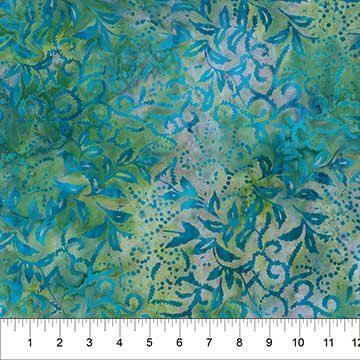 Banyan Batiks Roundabout teal batik quilting fabric