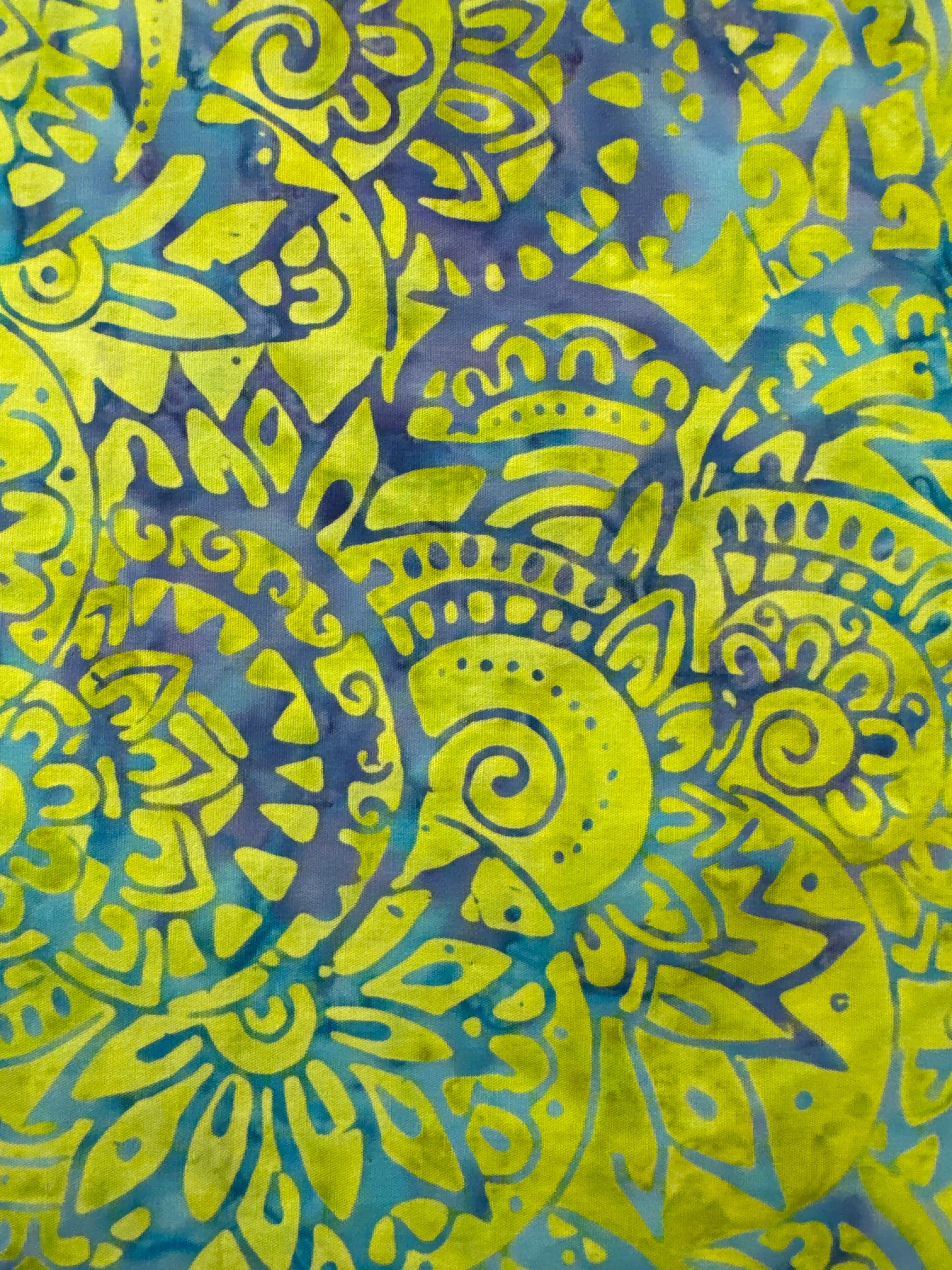 Andover Geometric Floral on Lime Green quilting fabric