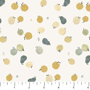 FIGO Lucky Day Fruits cotton flannel in Cream