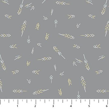 FIGO Lucky Day Arrows quilting cotton in Gray
