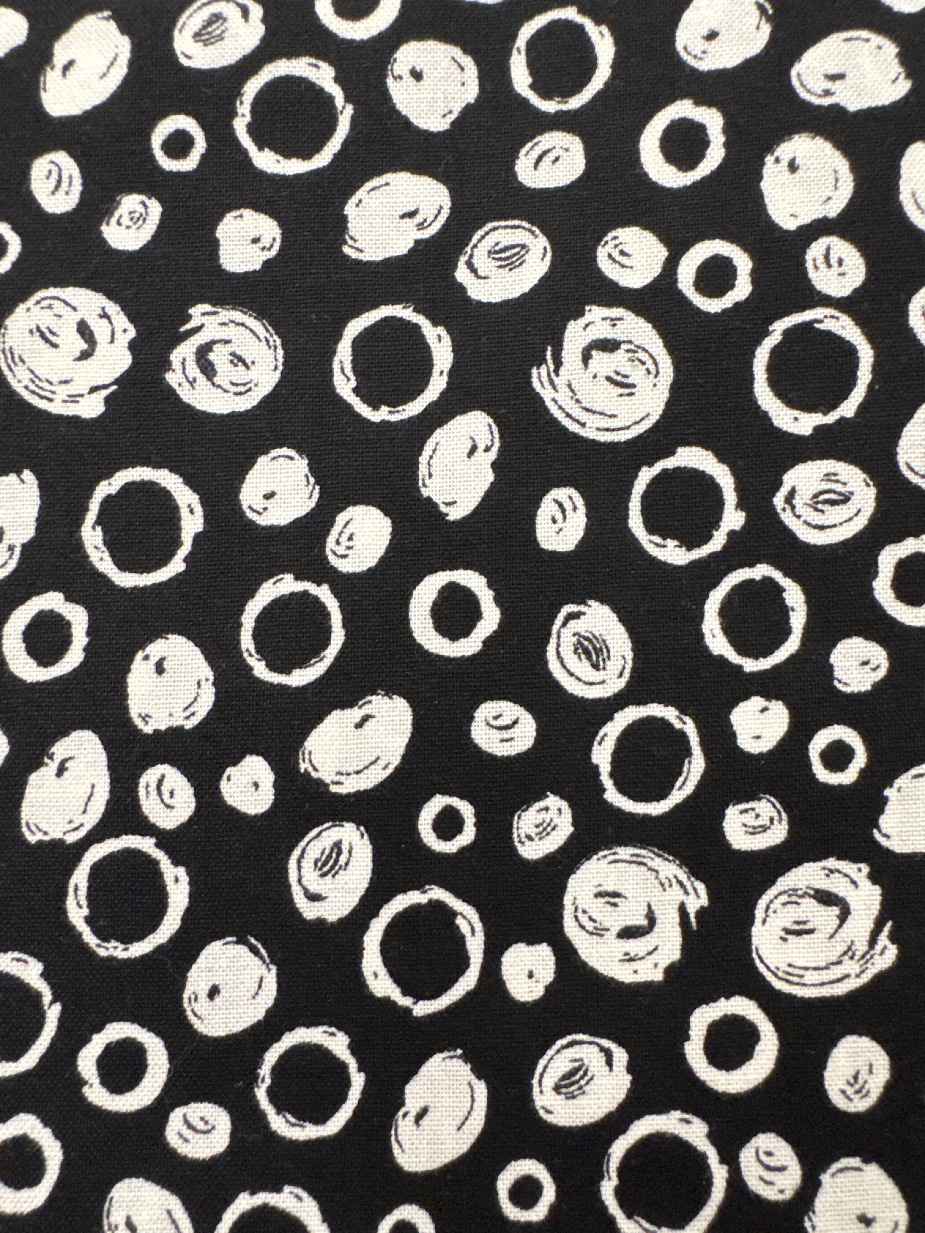Basically Black and White 2 Scribble Spots Negative dot quilting fabric by Patrick Lose