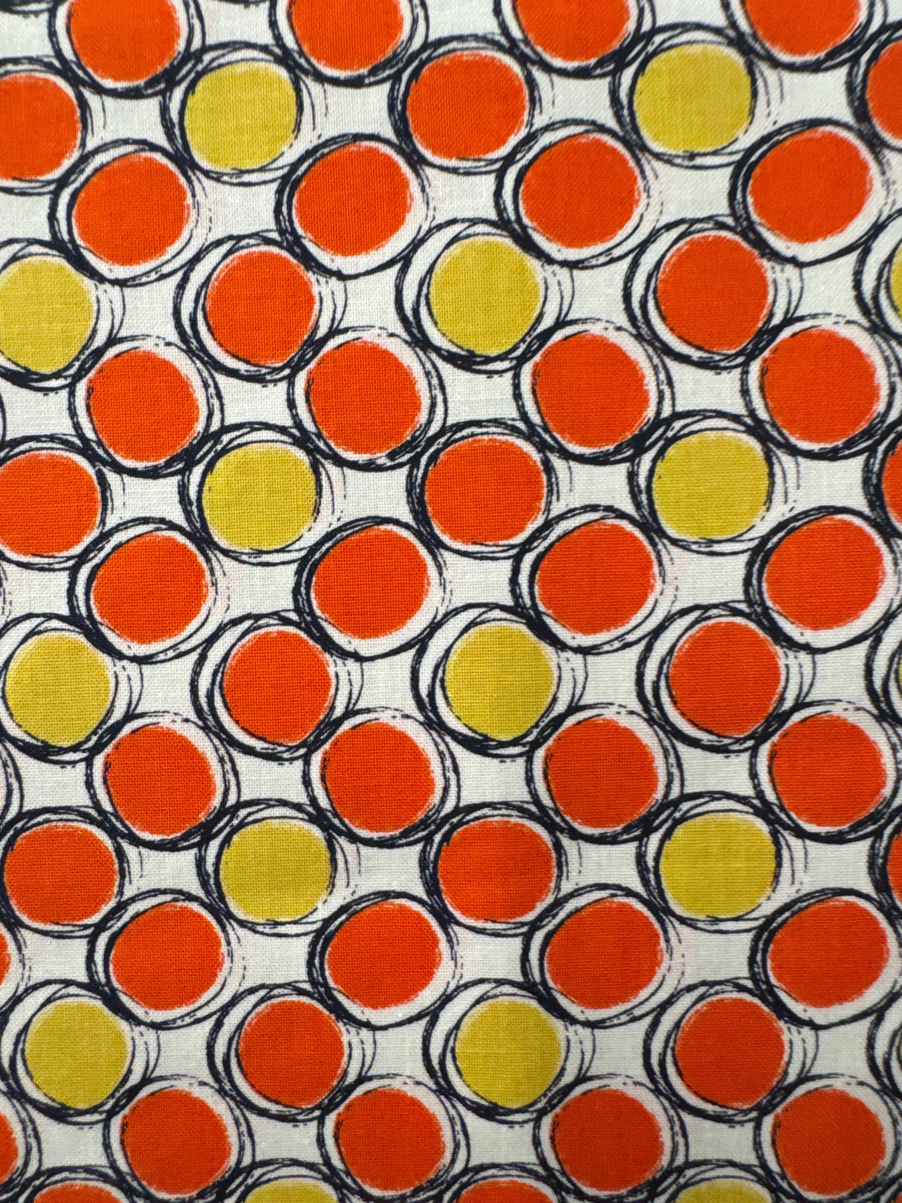 Moda The Lookout packed circles orange and yellow