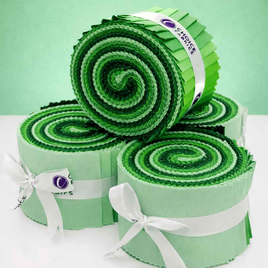 Supreme Solids - 2.5" Roll - Shades of Green (20 cuts)