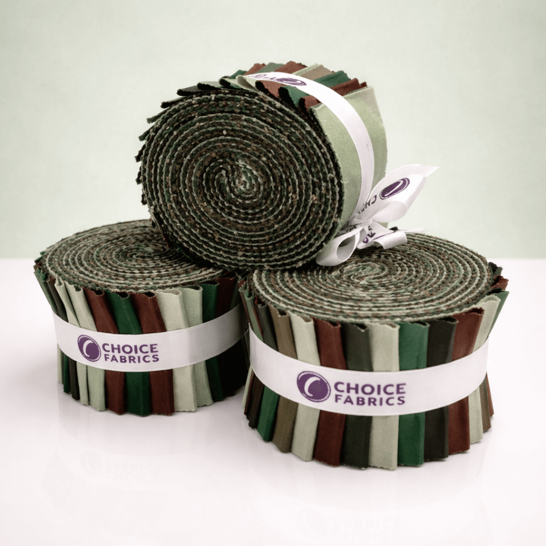 Green, Brown, White - Supreme Solids - 2.5" Roll - Outdoors (20 cuts)