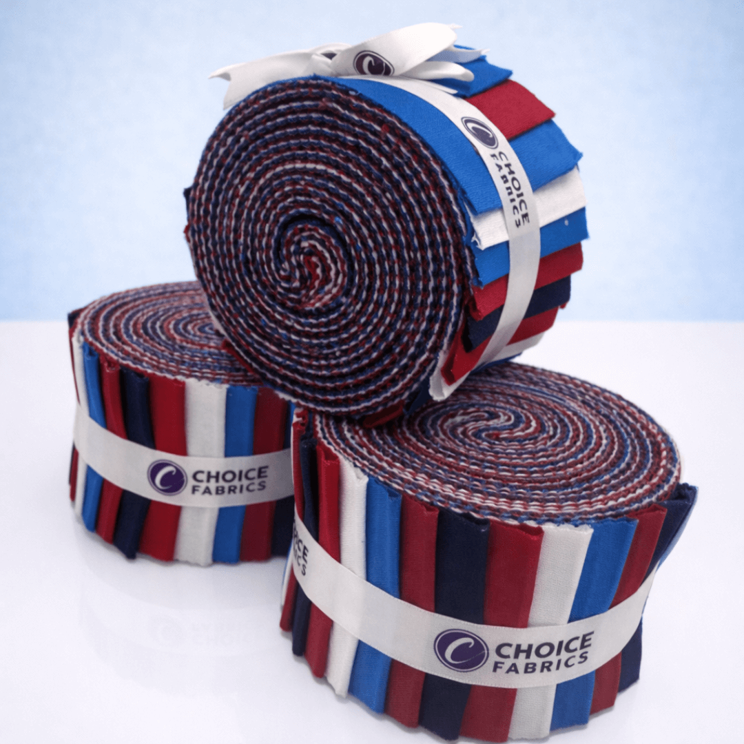 Blue, Black, Red, White - Supreme Solids - 2.5" Roll - Patriotic (20 cuts)