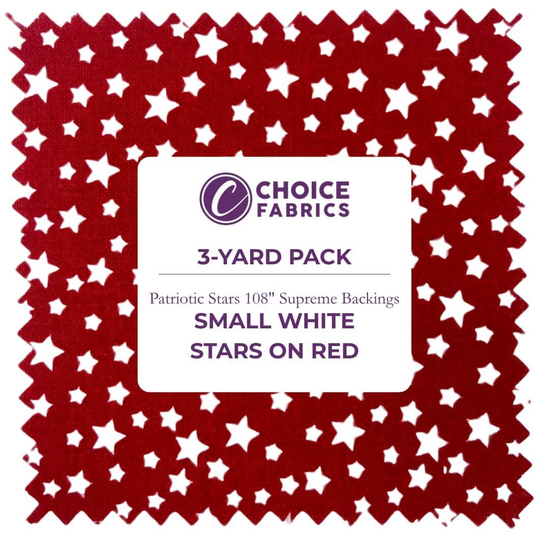 108" 3-Yard Package - Patriotic Stars 108" Supreme Backings - White Stars on Red