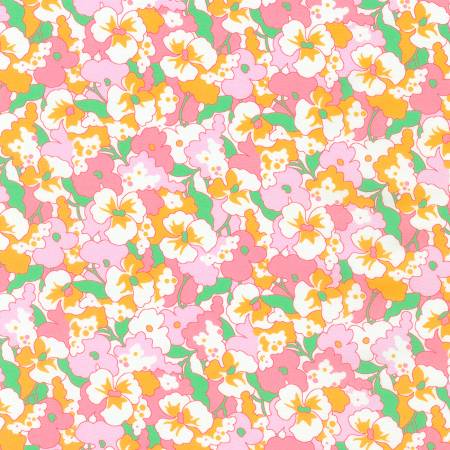 Robert Kaufman Flowers Pink quilting fabric