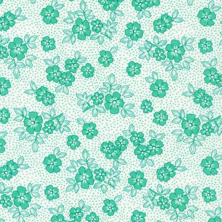 Robert Kaufman Tonal Flowers Aloe quilting fabric