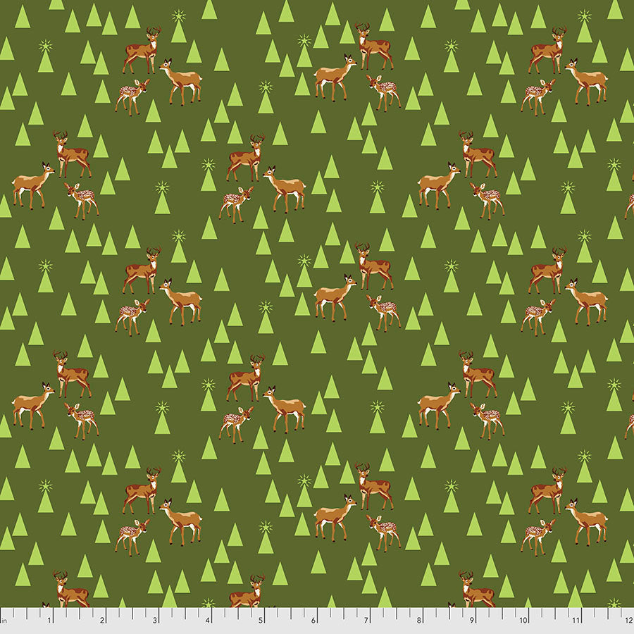Free Spirit Holiday Homies Road Trip Pine Fresh flannel — Tula Pink holiday flannel