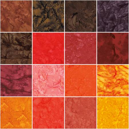Riley Blake Batiks Hand-Dyes Warm Glow fat quarter bundle