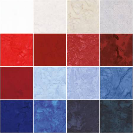 Riley Blake Batiks Hand-Dyes Freedom Flair patriotic fat quarter bundle