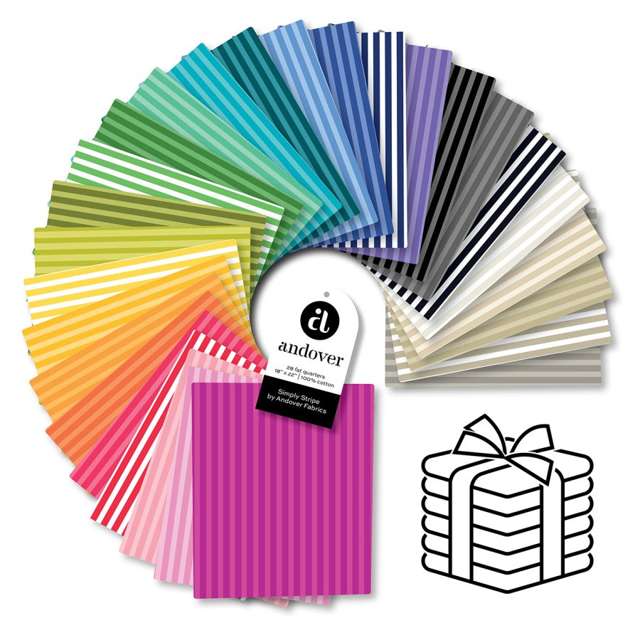 Simply Stripe Fat Quarter Bundle 28 Cuts Each