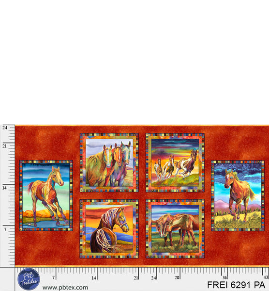 Free Rein Wild And Free Panel Cotton Fabric Per Yard