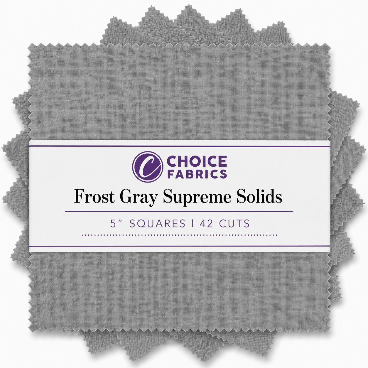 Supreme Solids - 5x5 Charm Pack - Frost Gray (42 Squares)