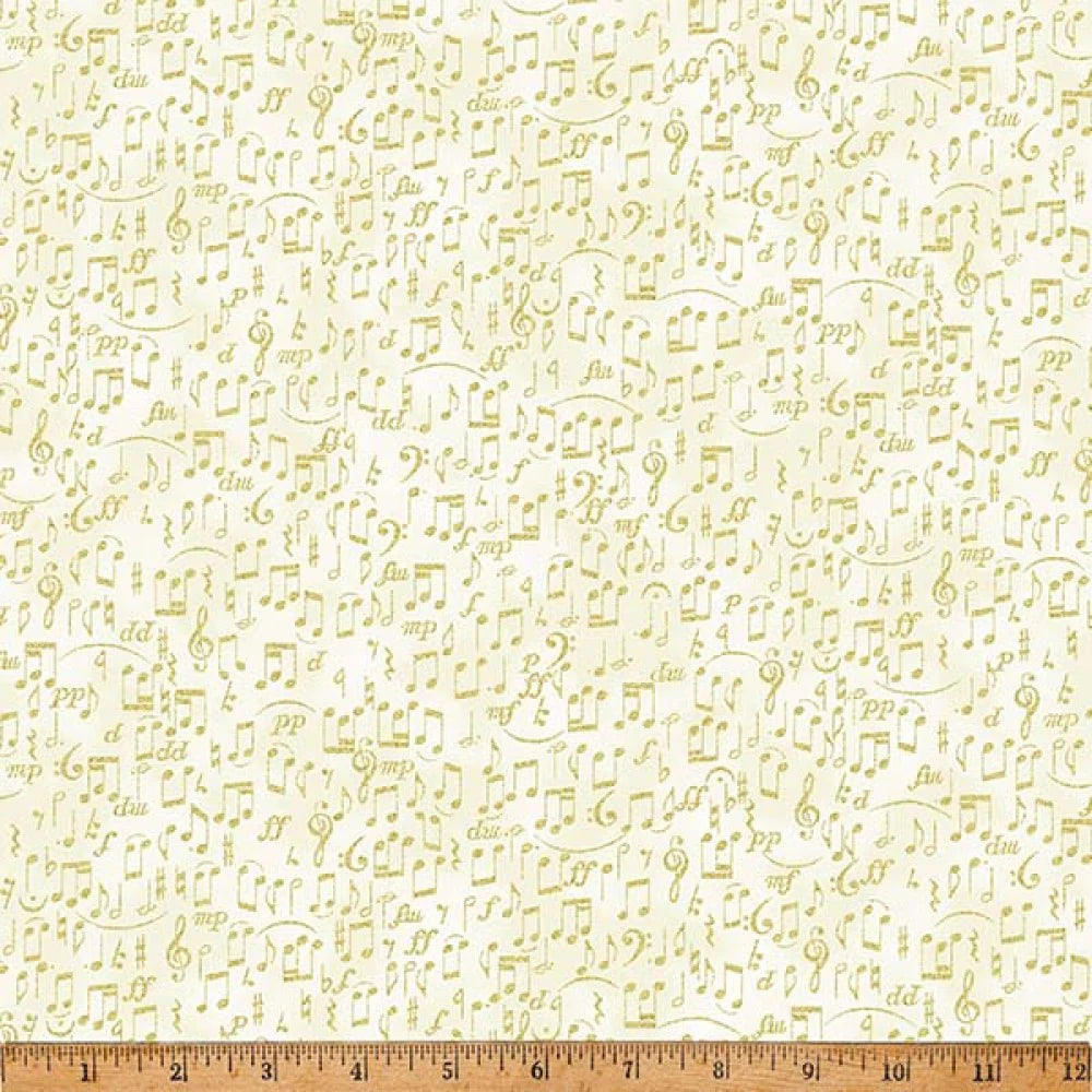In a Pear Tree Cream Gold 44 45 inch Fabric Hoffman California Fabrics