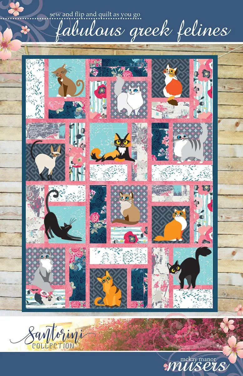 Fabulous Greek Felines Sew and Flip Quilt Pattern - Linda's Electric Quilters