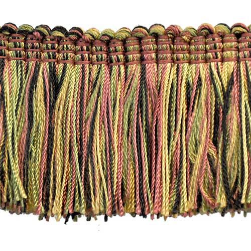 Fairville Collection 2" Brush Fringe (25 YD ROLL) in Moss Green/Black - BF-4020-63-02