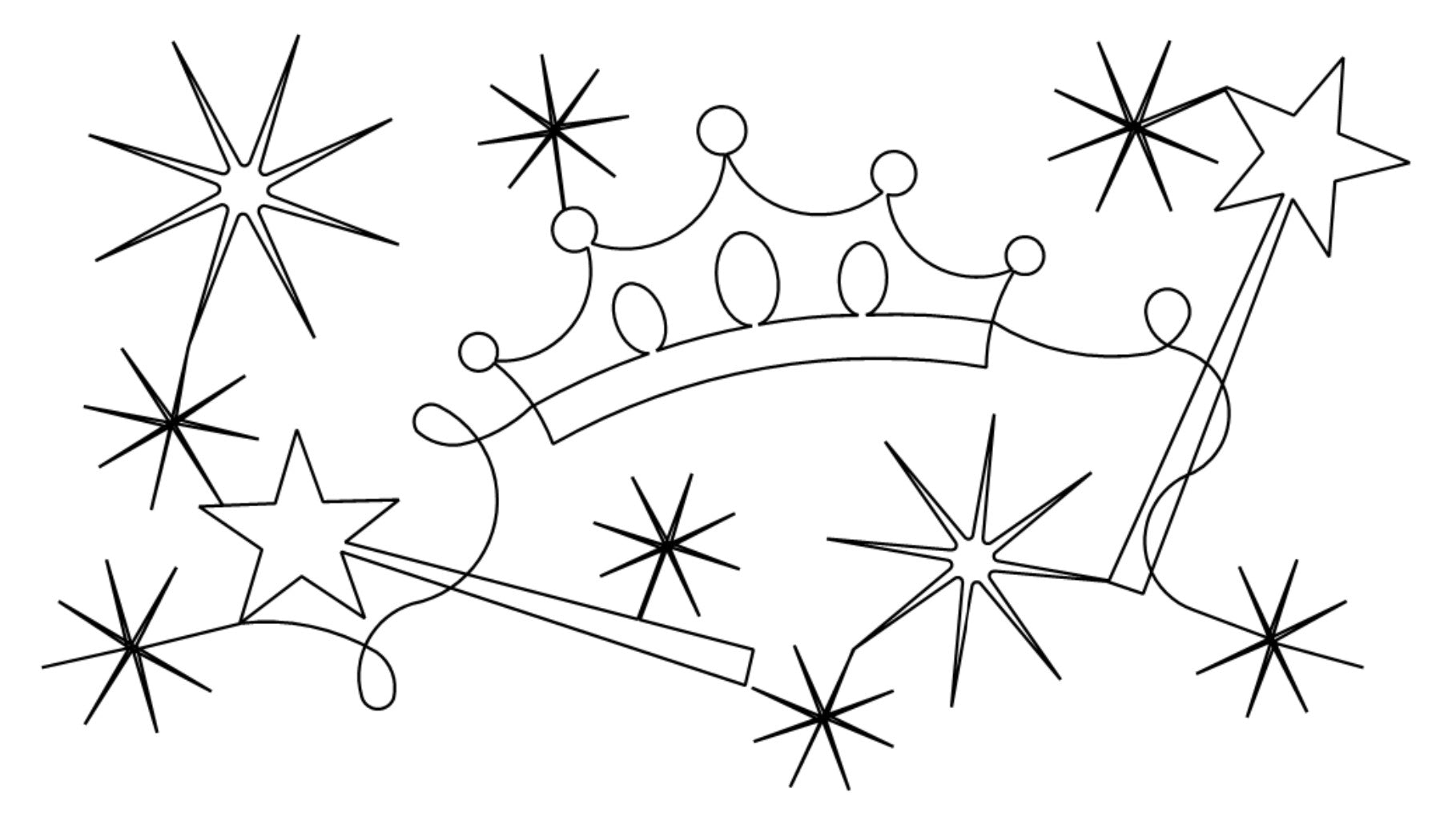 Fairy Princess Digital E2E Wildflower Quilting Pantograph Close Up
