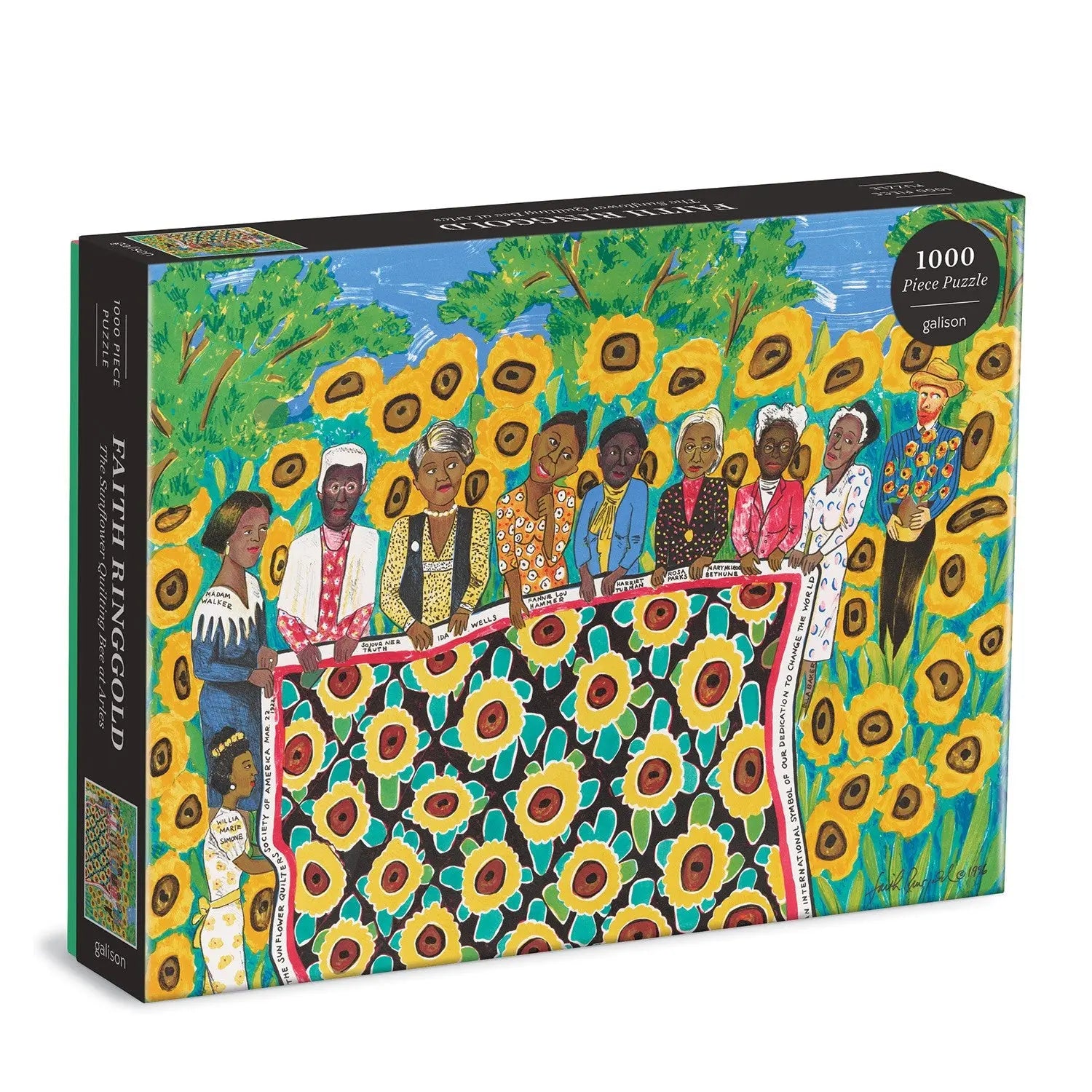 Faith Ringgold The Sunflower Quilting Bee at Arles 1000 Piece Puzzle - Linda's Electric Quilters