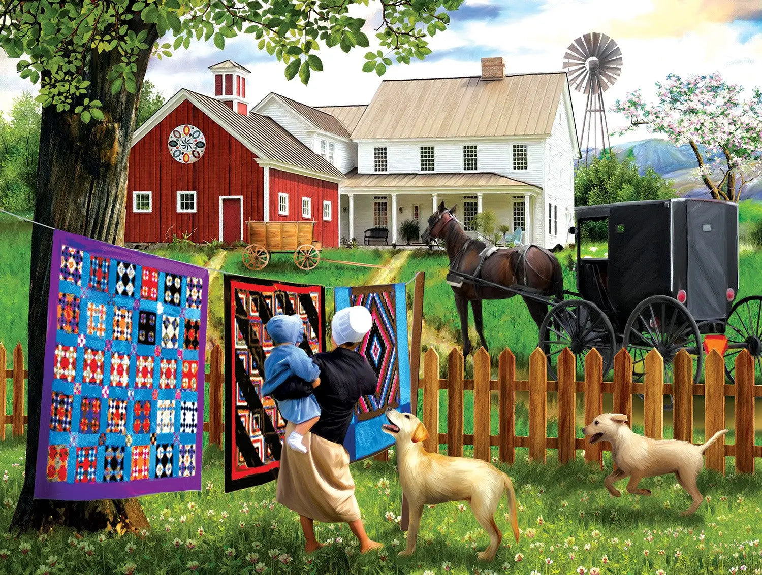 Family Homestead 500pc puzzle - Linda's Electric Quilters