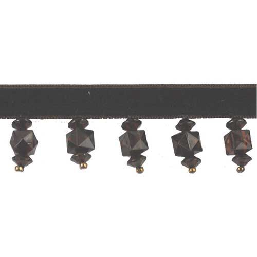 Fantasia Collection - 1" Width BEADED FRINGE (15 Yard Roll) - BB-9909-66 Chocolate