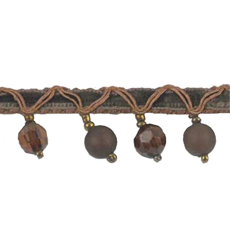 Fantasia Collection - 1" width BEADED FRINGE (15 Yard Roll) - BB-9900-06 Brown