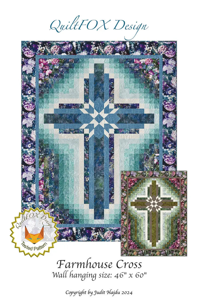 Farmhouse Cross Botanical Garden - Linda's Electric Quilters