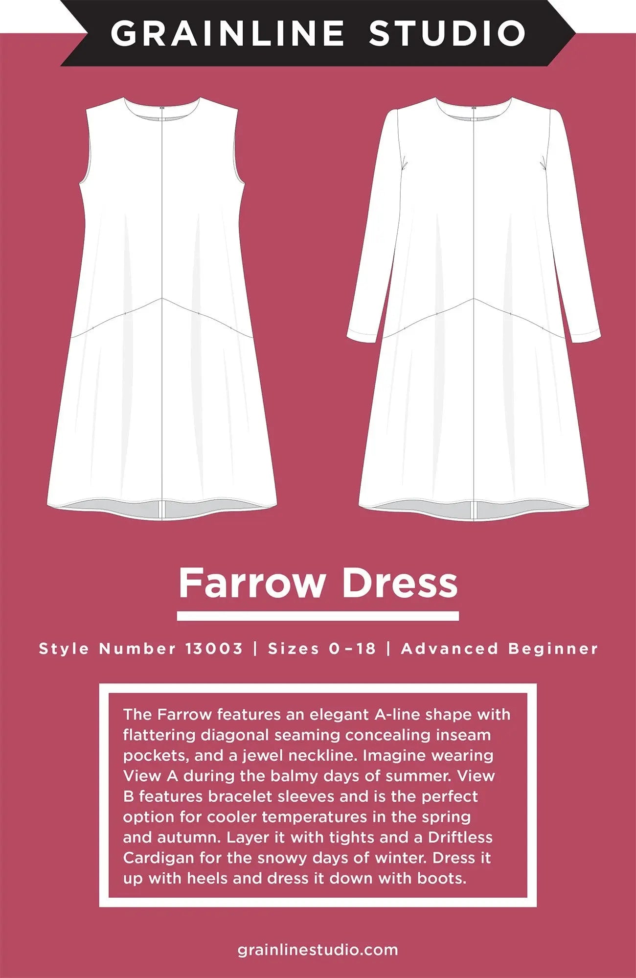 Farrow Dress Sizes 0-18 - Linda's Electric Quilters