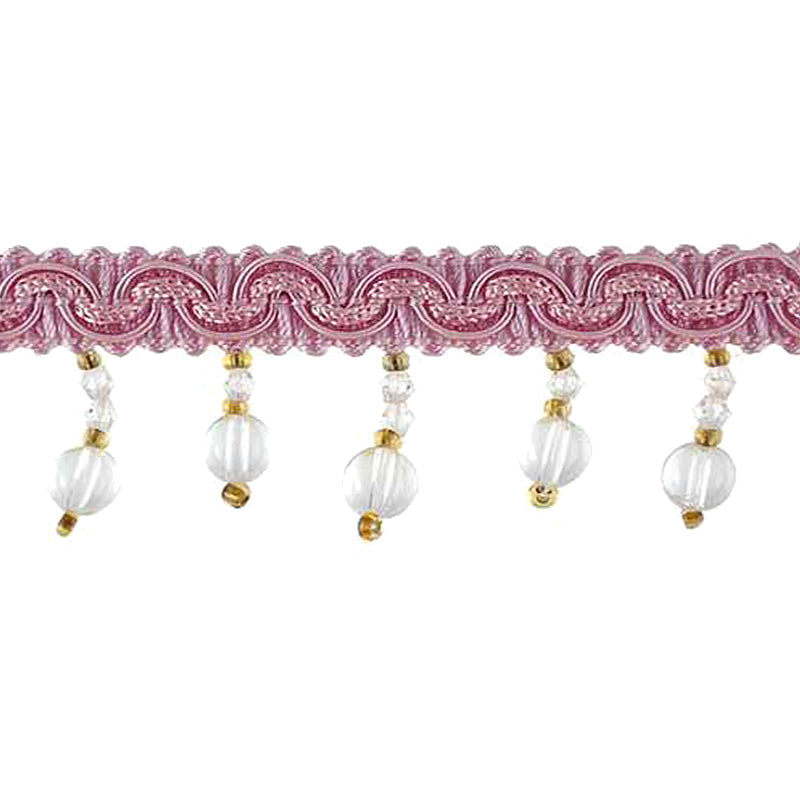 Fascination Collection - 1 1/4" width BEADED FRINGE (15 Yard Roll) - BB-925-20/10 Pink and Gold