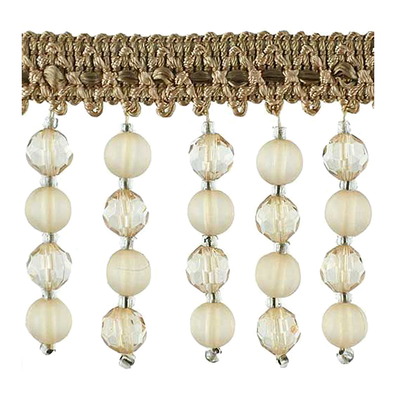 Fascination Collection - 2 1/4" length BEADED FRINGE (15 Yard Roll) - BB-987-16/24 Sable and Ivory