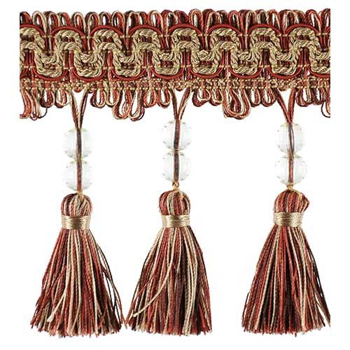 Fascination Collection -4 1/2" width BEADED TASSEL FRINGE (25 YDS)-BF-1458-06/18