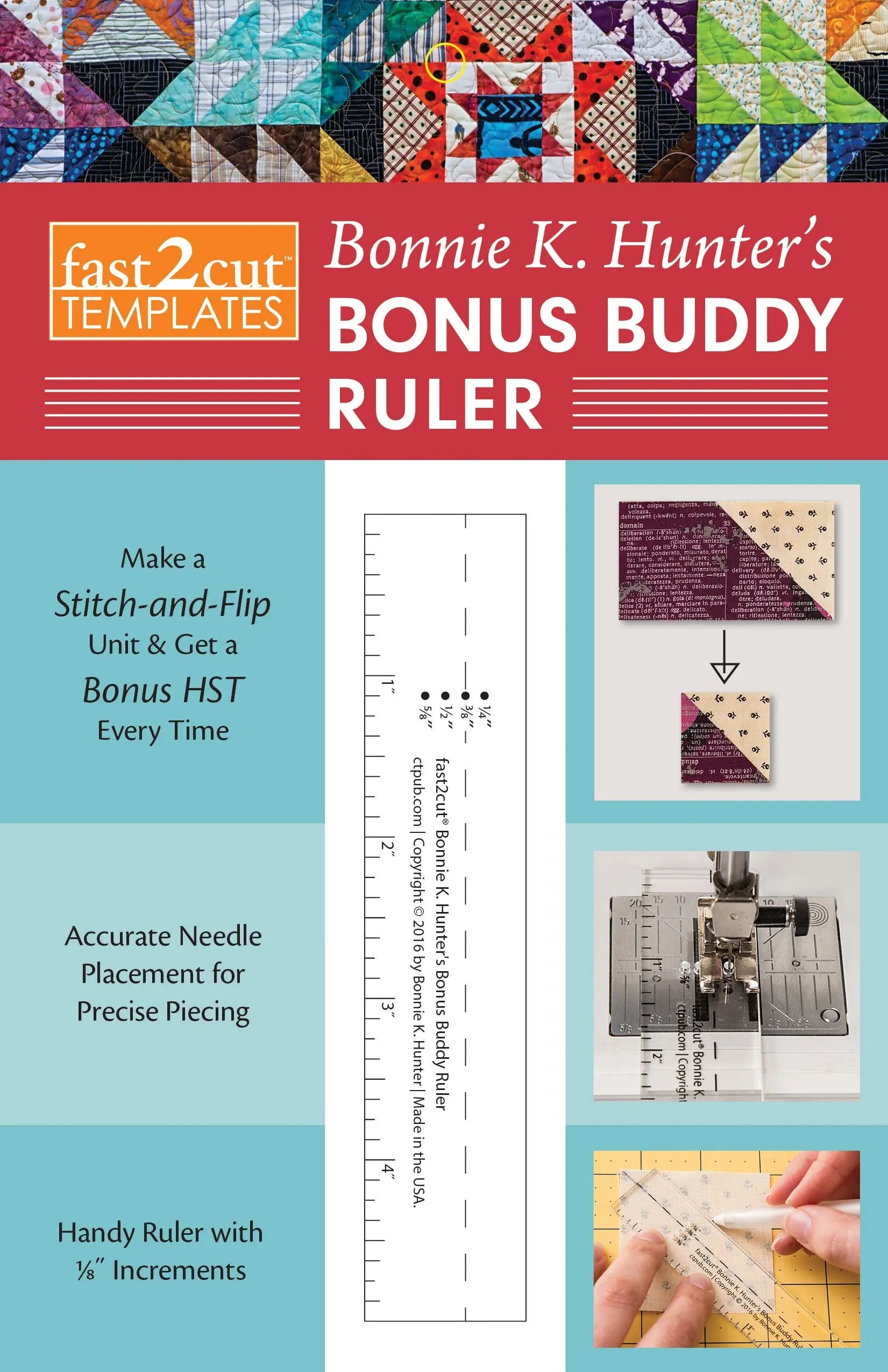 Fast2cut BKH Bonus Buddy Ruler - Linda's Electric Quilters