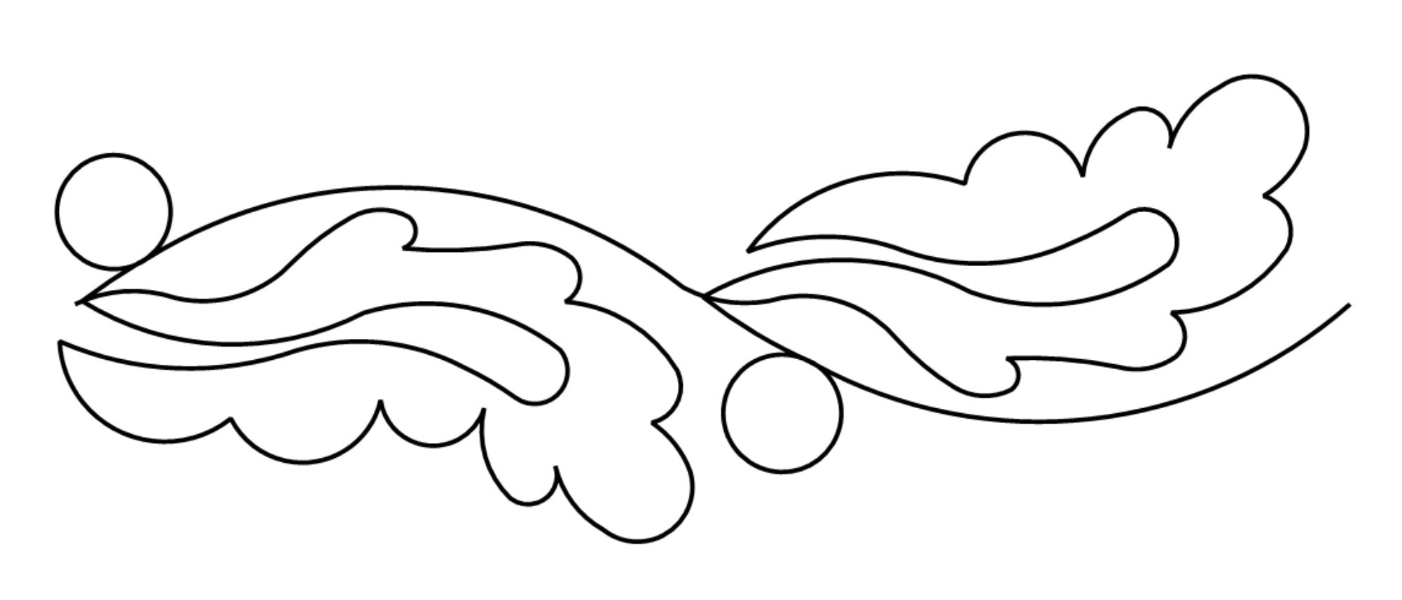 Feathered Paisley Digital E2E Wildflower Quilting Pantograph Close Up