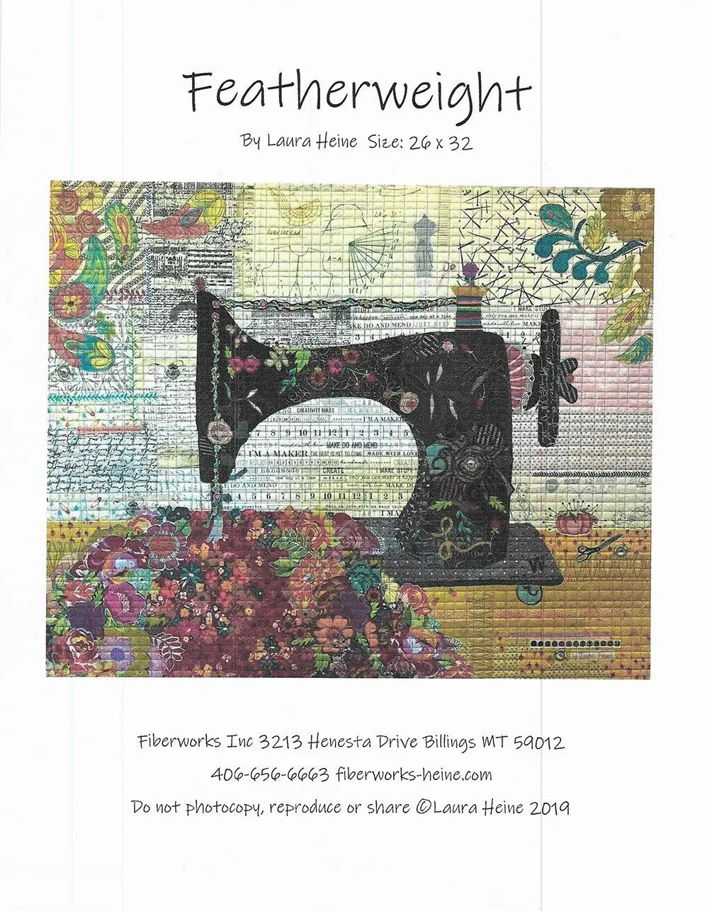 Featherweight The Sewing Machine Collage Pattern - Linda's Electric Quilters