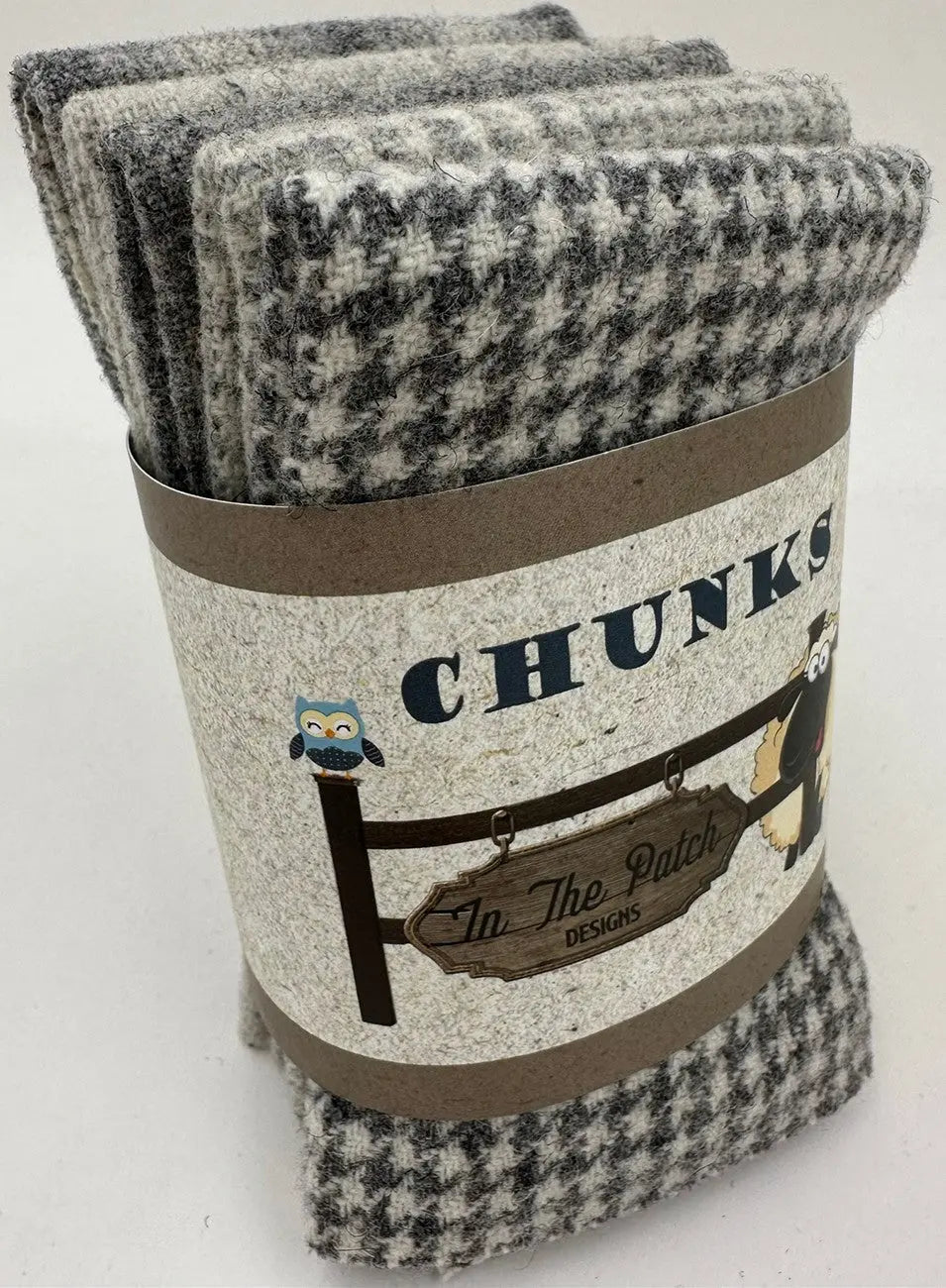 Felted Greys Wool Chunks 5pc 9in x 10in - Linda's Electric Quilters