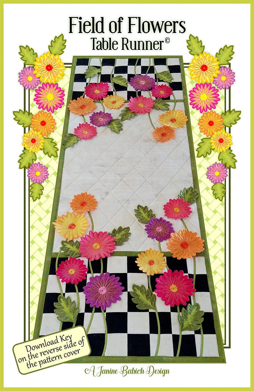 Field of Flowers Table Runner - Linda's Electric Quilters