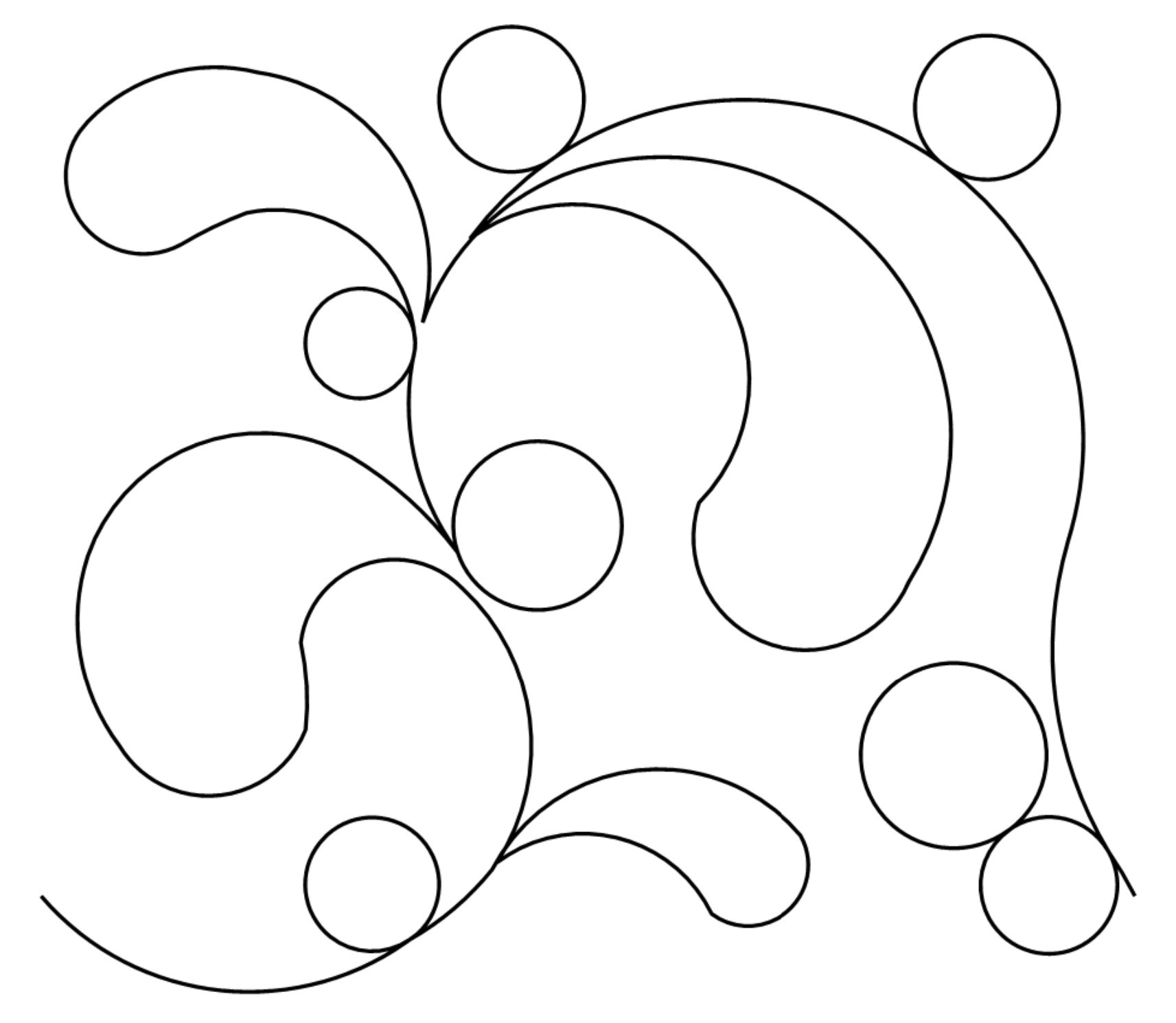 Finicky Feathers Digital E2E Wildflower Quilting Pantograph Close Up