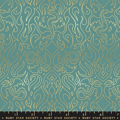 Fireglow Metallic Watercress 43 44 inch Cotton Fabric Moda Fabrics