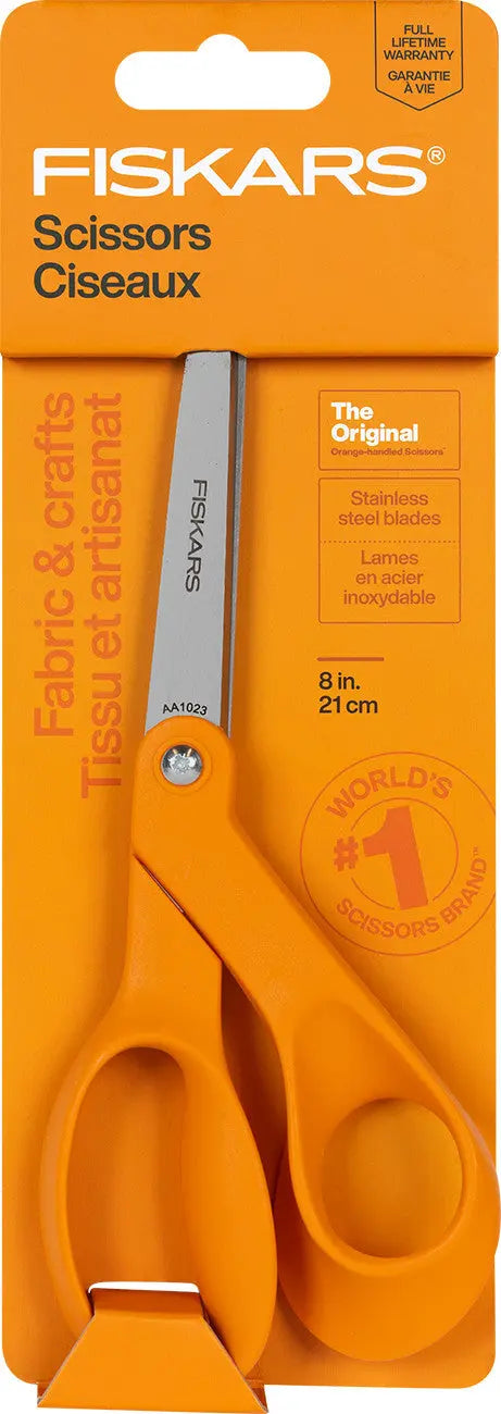 Fiskars All Purpose Bent Right Handed Scissor 8in - Linda's Electric Quilters