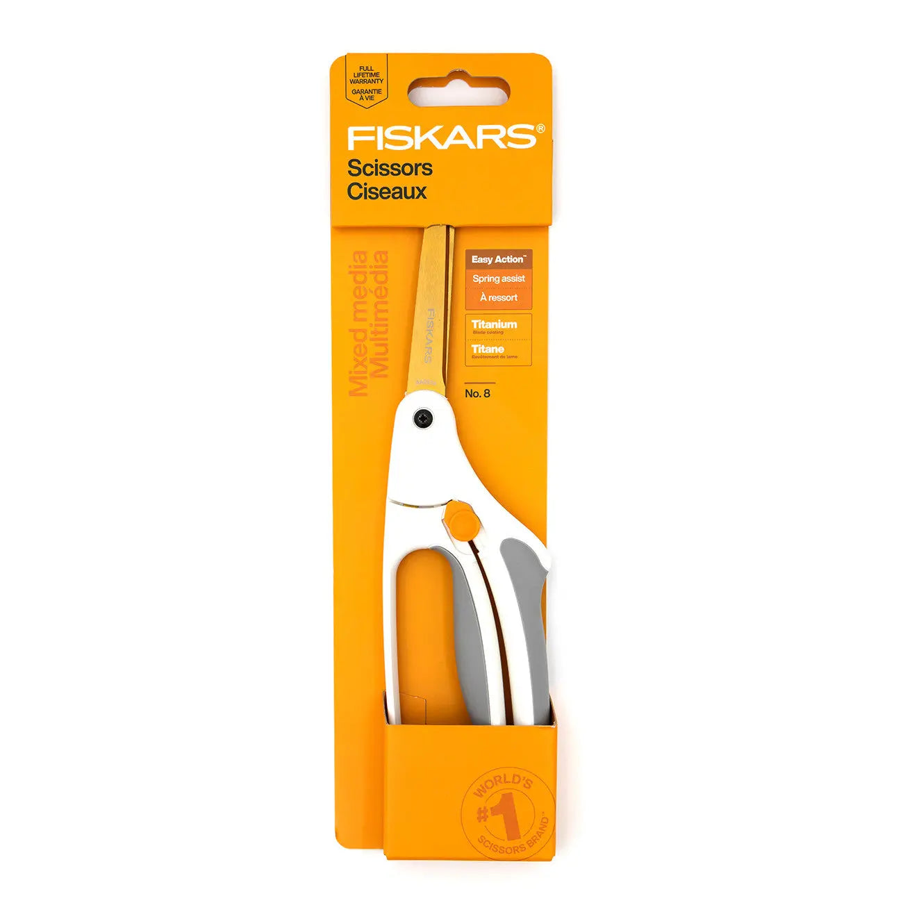 Fiskars Easy Action Titanium No 8 Scissors - Linda's Electric Quilters