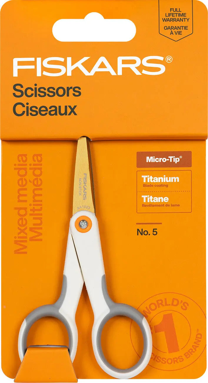 Fiskars Mixed Media No 5 Micro Tip Titanium Scissors 5in - Linda's Electric Quilters