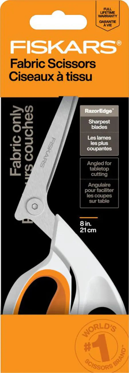 Fiskars RazorEdge 8in Fabric Tabletop Shears - Linda's Electric Quilters