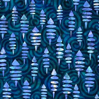 Flamenco - Geo Tops - Blue 44" / 45" Fabric Per Yard The Fabric Company