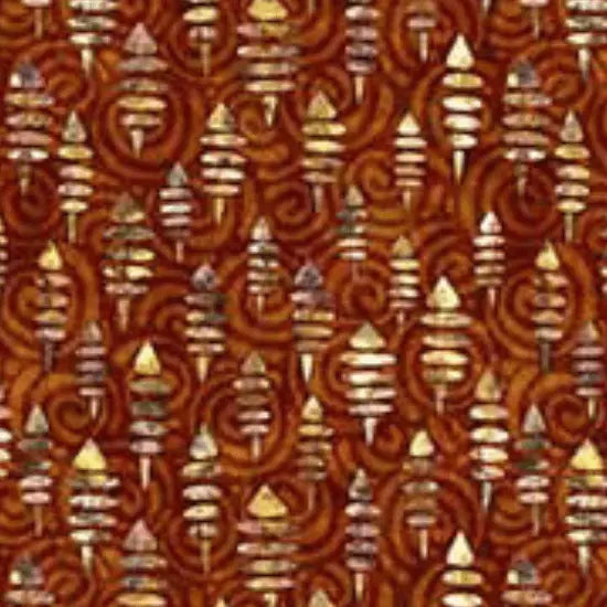 Flamenco - Geo Tops - Copper 44" / 45" Fabric Per Yard The Fabric Company