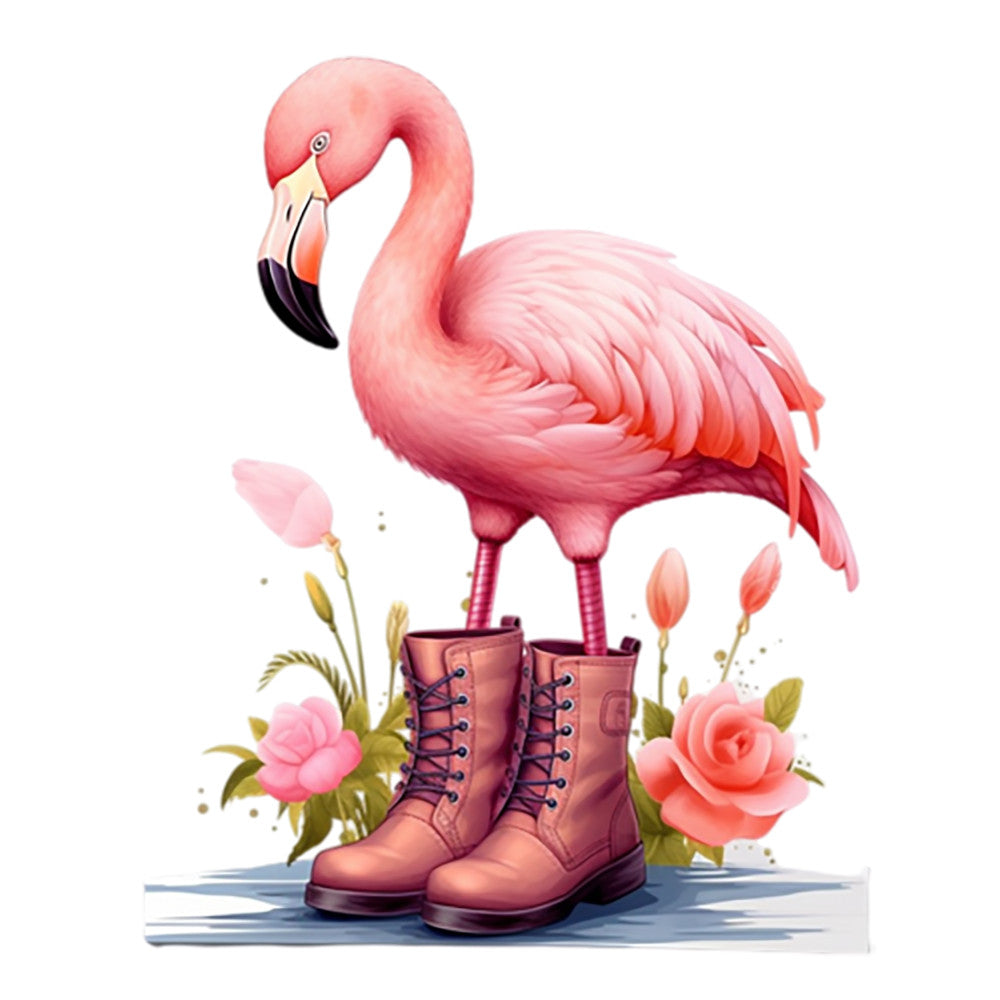 Flamingos in Boots Fabric Panel 3