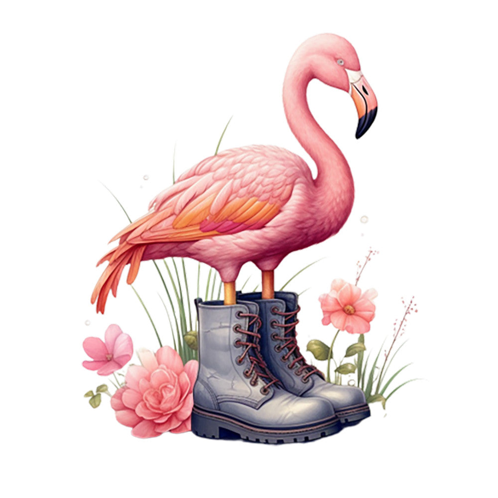 Flamingos in Boots Fabric Panel 4